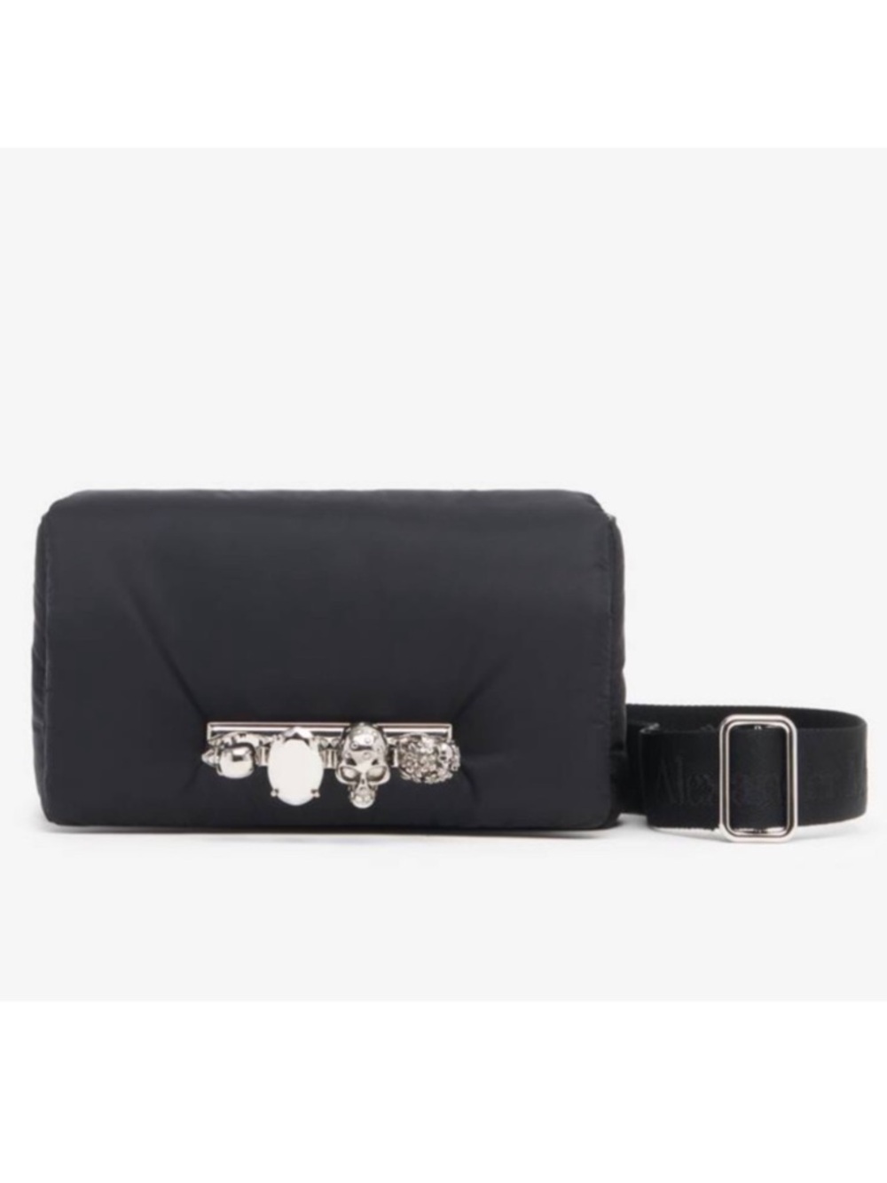 Alexander McQueen The Puffy Knuckle Skull Black Belt Bag Bum Bag Crossbody NEW